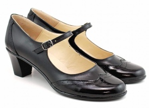 Pantofi dama comozi si eleganti, din piele naturala BOX si LAC, cu toc de 5 sau de 7 cm, P104NL5 - Img 7