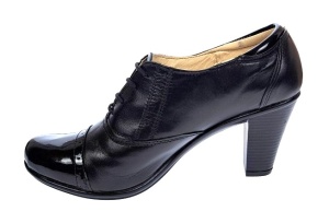 Pantofi dama, din piele naturala box cu varf lac toc de 7cm P46SLN - Img 3