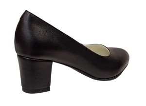 Pantofi dama din piele naturala cu toc de 5cm, Negru NAA32N5 - Img 2