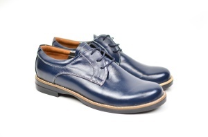 Pantofi dama eleganti casual din piele naturala, de culoare albastra - PBE434 - Img 1