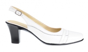 Pantofi dama eleganti decupati din piele naturala cu toc de 7cm si varf lac - S301AA - Img 2