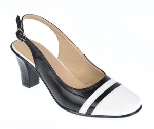 Pantofi dama eleganti, decupati, din piele naturala, toc de 7cm - S301AN