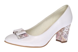 Pantofi dama eleganti din piele naturala box toc 7cm, Alb A41APF - Img 5