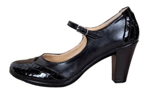 Pantofi dama, eleganti, din piele naturala cu toc 5cm sau 7cm - Made in Romania P104NLCRT7 - Img 2