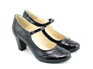 Pantofi dama eleganti din piele naturala, cu toc de 7cm P13423NCROCO