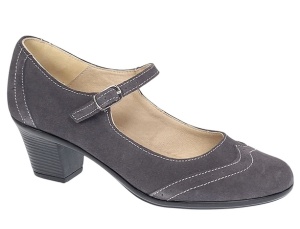 Pantofi dama eleganti din piele naturala intoarsa gri toc de 5cm P104GRIVEL - Img 3