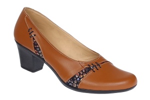 Pantofi dama eleganti din piele naturala Maro cu toc de 6cm P36CON