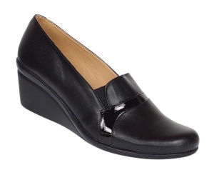 Pantofi dama piele naturala cu platforme de 5 cm P14 Negru Box - Img 4
