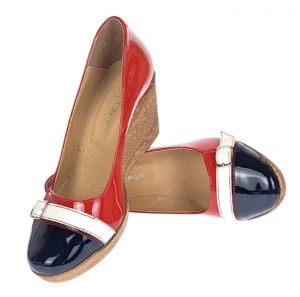 Pantofi dama piele naturala lacuita cu platforme de 7 cm - PTEANAR - Img 3
