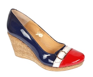 Pantofi dama piele naturala lacuita rosu-bleumarin platforma 7 cm – Stil si confort