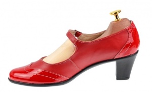 Pantofi dama rosii, eleganti, din piele naturala, cu toc de 5 cm, P104RR - Img 5