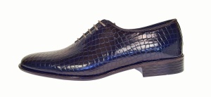 Pantofi eleganti barbati din piele naturala Havana Croco Lac Bleumarin Inchis - Img 4
