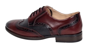 Pantofi eleganti barbati piele naturala 993 Bordeaux si Negru - Img 6