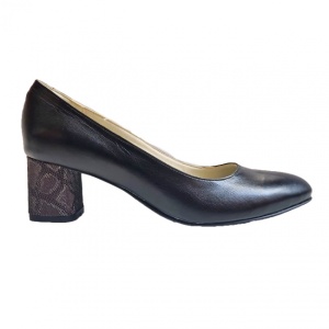 Pantofi eleganti dama, bleumarin, din piele naturala box, toc 5 cm - NA74BLM - Img 3