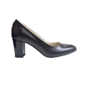 Pantofi eleganti dama, bleumarin, din piele naturala box, toc 6 cm - NA87BLM2 - Img 3