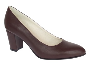 Pantofi eleganti dama din piele naturala box, toc 7 cm - Model Selena NA87BORDOP