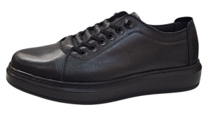 Pantofi sport-casual barbati din piele naturala culoare neagra DeSuceava RSY01N - Img 2