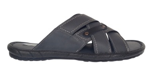 Papuci barbati din piele naturala de culoare Gri inchis - LGKR74GRI Marimea 45 - Img 4