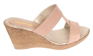 Papuci dama din piele naturala cu platforme de 7cm Nude PAP300NUD - Img 2