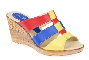 Papuci dama din piele naturala cu platforme de 7cm - RO214GBR