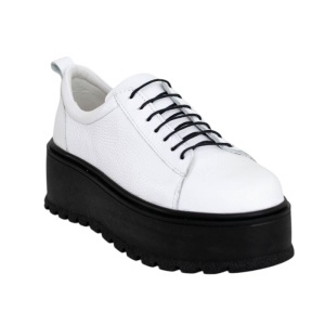 Platforme dama casual din piele naturala Alb Box - Confort si stil, un plus stabil de inaltime - Img 3