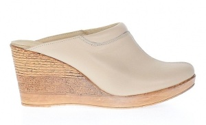 Saboti dama bej din piele naturala crem cu platforme de 7 cm - TEA19CREM - Img 2