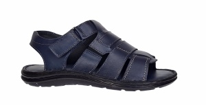 Sandale barbati casual din piele naturala bleumarin GKR47BL - Img 2