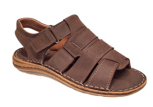 Sandale barbati casual din piele naturala maro bufo GKR47BM - Img 4
