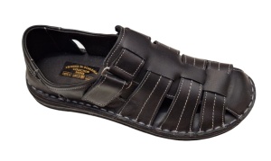 Sandale barbati casual din piele naturala Negru GKR73N - Img 2