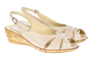 Sandale dama bej din piele naturala, cu platforme de 5cm - S52B - Img 5