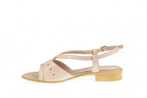 Sandale dama bej din piele naturala, platforme de 2cm - S36BEJ - Img 3