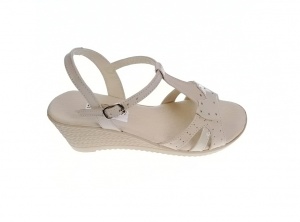 Sandale dama de vara cu platforme de 6cm, din piele naturala, bej, S17BEJ - Img 3