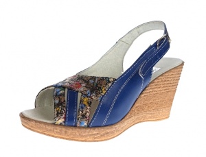Sandale dama de vara cu platforme de 7 cm, din piele naturala, albastru, BOX, S50BLBOX - Img 5
