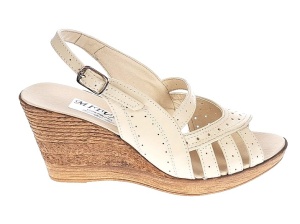 Sandale dama de vara cu platforme de 7 cm, din piele naturala, bej, S64BEJBOX - Img 4