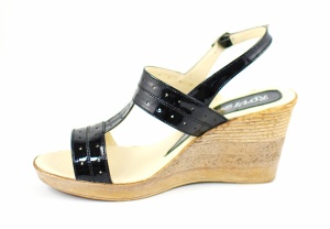 Sandale dama din piele naturala cu platforma de 7 cm S300NEGRULAC - Img 4