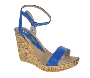 Sandale dama din piele naturala cu platforme de 10 cm - Model Albastru - Img 2