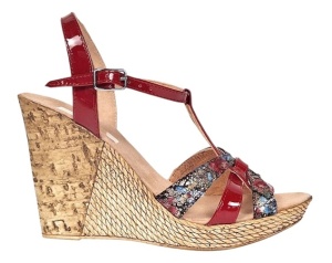Sandale dama din piele naturala cu platforme de 10cm Rosu Floral BVS82LR - Img 10