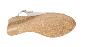 Sandale dama din piele naturala cu platforme de 7 cm Bej S66BEJ - Img 9