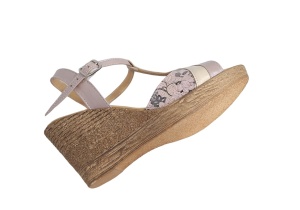 Sandale dama din piele naturala cu platforme de 7cm Nude S61XNUD - Img 2