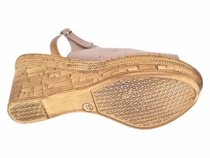 Sandale dama din piele naturala cu platforme de 8.5 cm Nude BVS46NUDL - Img 7