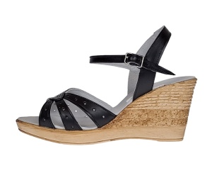 Sandale dama din piele naturala cu platforme negru S55NBOX - Img 2