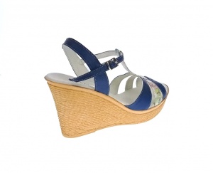 Sandale dama, din piele naturala, Toc 8 cm, Albastru, Color 2, S47BL2 - Img 6