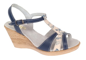Sandale dama, din piele naturala, Toc 8 cm, Albastru, Color, S47BL1 - Img 2