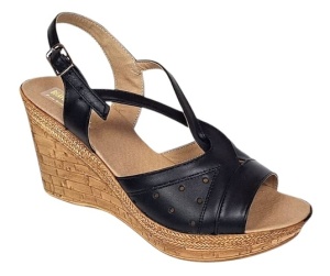 Sandale dama negre din piele naturala cu platforme de 8cm BVS45N - Img 10