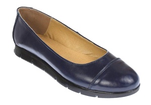 Balerini dama bleumarin din piele naturala - Model casual Raisa Blue