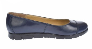 Balerini dama bleumarin din piele naturala - Model casual Raisa Blue - Img 3