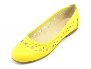 Balerini dama casual din piele naturala Eveline Galben - Marimea 40 - Img 4