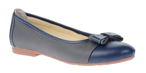 Balerini dama casual din piele naturala Gri, Bleumarin - Model Eveline