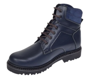 Bocanci barbati Sport din piele naturala model Bleumarin Imblanit GKR5KBLUE - Img 2