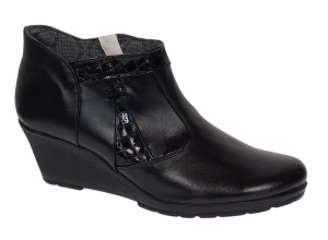 Botine dama din piele naturala cu fermoar culoare neagra Orto MV5NORT - Img 5